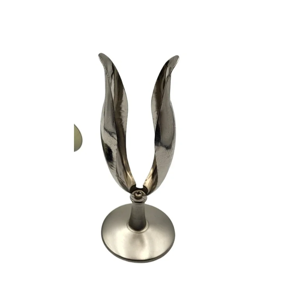 Vintage Rosalco Silver Plated Flower Smokey Glass Flute Tube Insert‎ Bud Vase